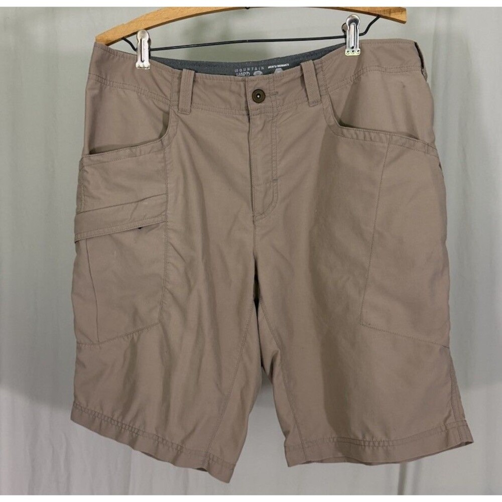 Mountain Hardwear Shorts Men's Size 34 Brown Khaki Cargo Outdoor Hiking Fishing